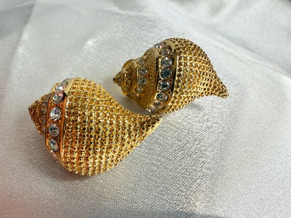 Vintage KJL Kenneth Jay Lane Conch Shell Clip On … - image 5
