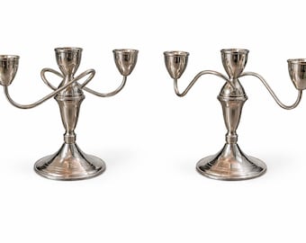 Vintage Sterling Weighted Candle Holders by Duchin Creation - Set