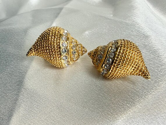 Vintage KJL Kenneth Jay Lane Conch Shell Clip On … - image 6