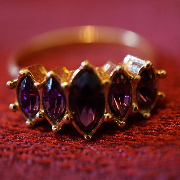 Vintage Avon Ring Marquise Faux Amethyst