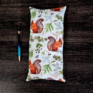 Cute Squirrel Corn Bag Hot Or Cold Pack 12in by 6in.