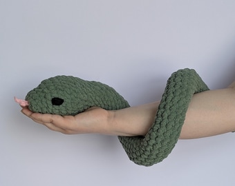 Year Of The Snake Smoky Green Crocheted Snake