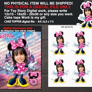 Personalized Minnie Mouse Caricature: Custom Superhero Cartoon (Digital Download)