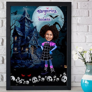 Custom Halloween Cartoon Portrait: Personalized Caricature Gift (Digital File)