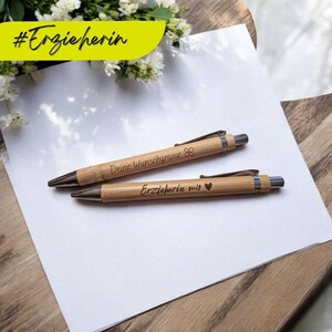 Erzieherin mit Herz Kugelschreiber | personalisiert mit Spruch | Geschenk mit Gravur | für Lehrer