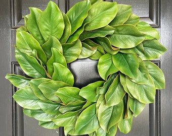Magnolia Wreath, Spring Wreath, Year Round Greenery Wreath for Front Door
