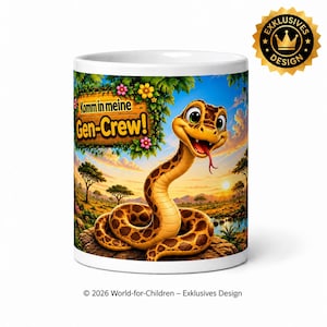 Kids' Snake Mug – Adventurous Reptile Mug for Little Explorers | Premium Ceramic Mug