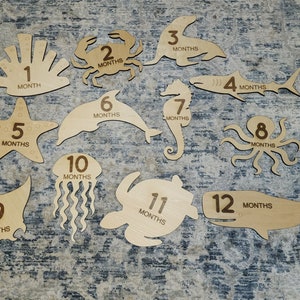 Sea Critter Baby Monthly Milestone Marker