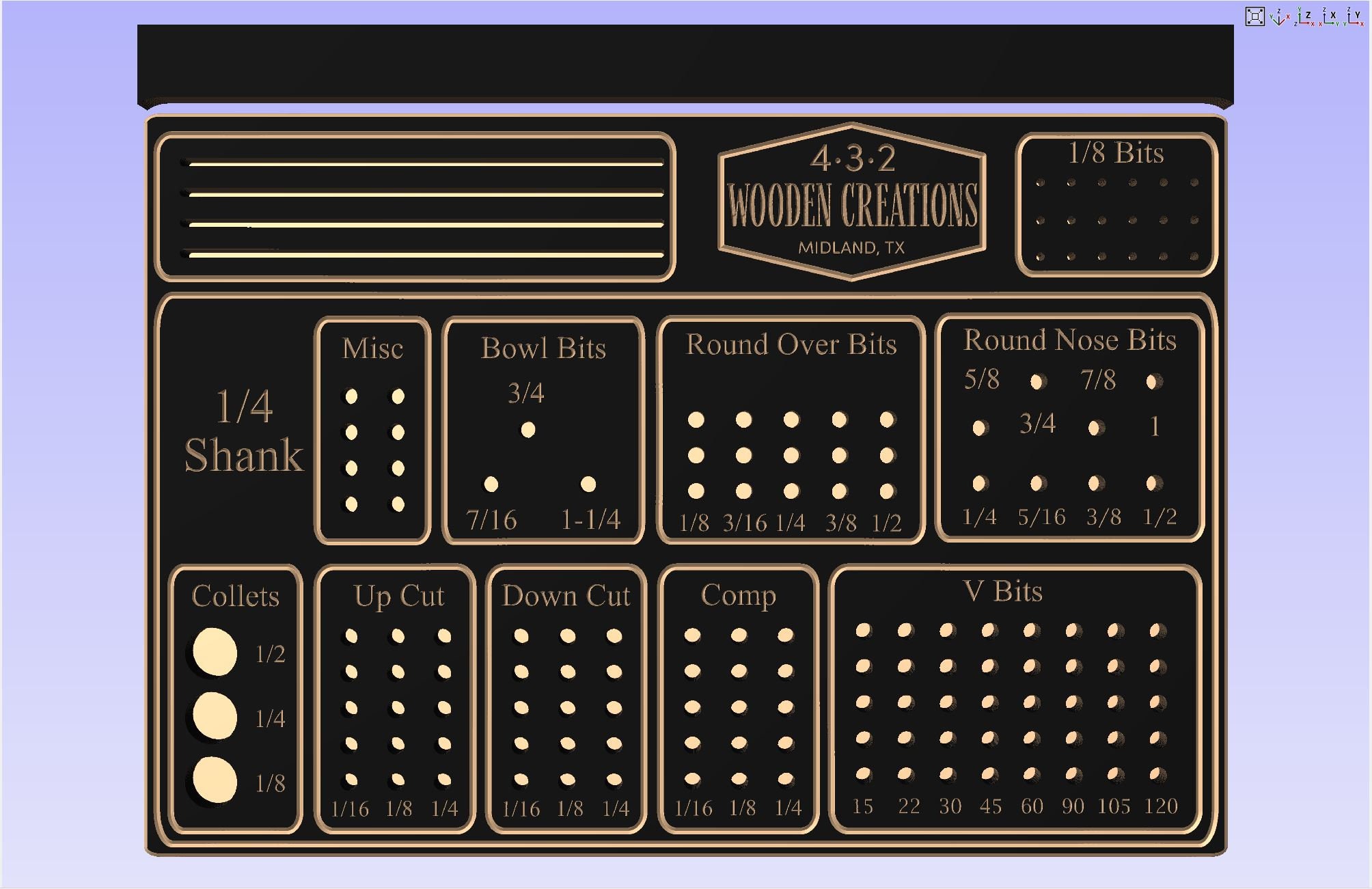 Custom Cnc Bit Holder digital File for Vcarve, or Svg PLEASE READ DESCRIPTION Etsy