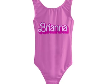 Mini maillot de bain rose Barbie mignon pour fille, cadeau maillot de bain pour elle, maillot de bain une pièce pour votre enfant, cadeau pour elle, cadeau bébé, cadeau d'anniversaire