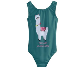 Swimsuit for a girl, Bathing suit gift for her ,You are llama-zing,One piece swimsuit for your kid,Gift for her,Baby gift,Cute Birthday gift