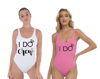 Women's One-piece Swimsuit, Bachelorette swimsuits, I Do, I Do Crew Swimsuit, Maid of Honour, Bride Squad Bathing suits, Party Honeymoon