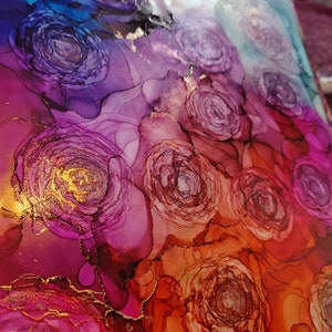 Colourful Roses Alcohol Ink Original Piece - Etsy