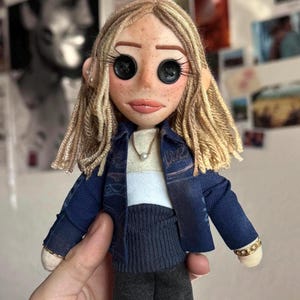 Handmade Custom Button-Eyed Doll: Personalized Art Doll Gift (Style 2)