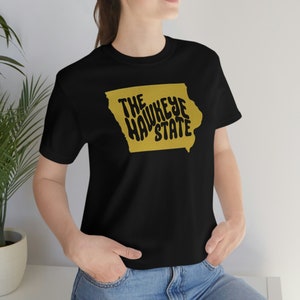 The Hawkeye State logo, Black uni sex T-shirt, College Gameday, University of Iowa