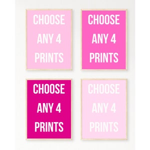 Choose any 4 digital prints, DIGITAL DOWNLOAD, colorful wall art, pick your own prints