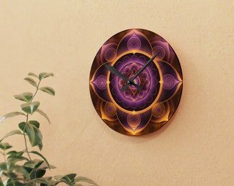 Sun Lotus Acrylic Wall Clock