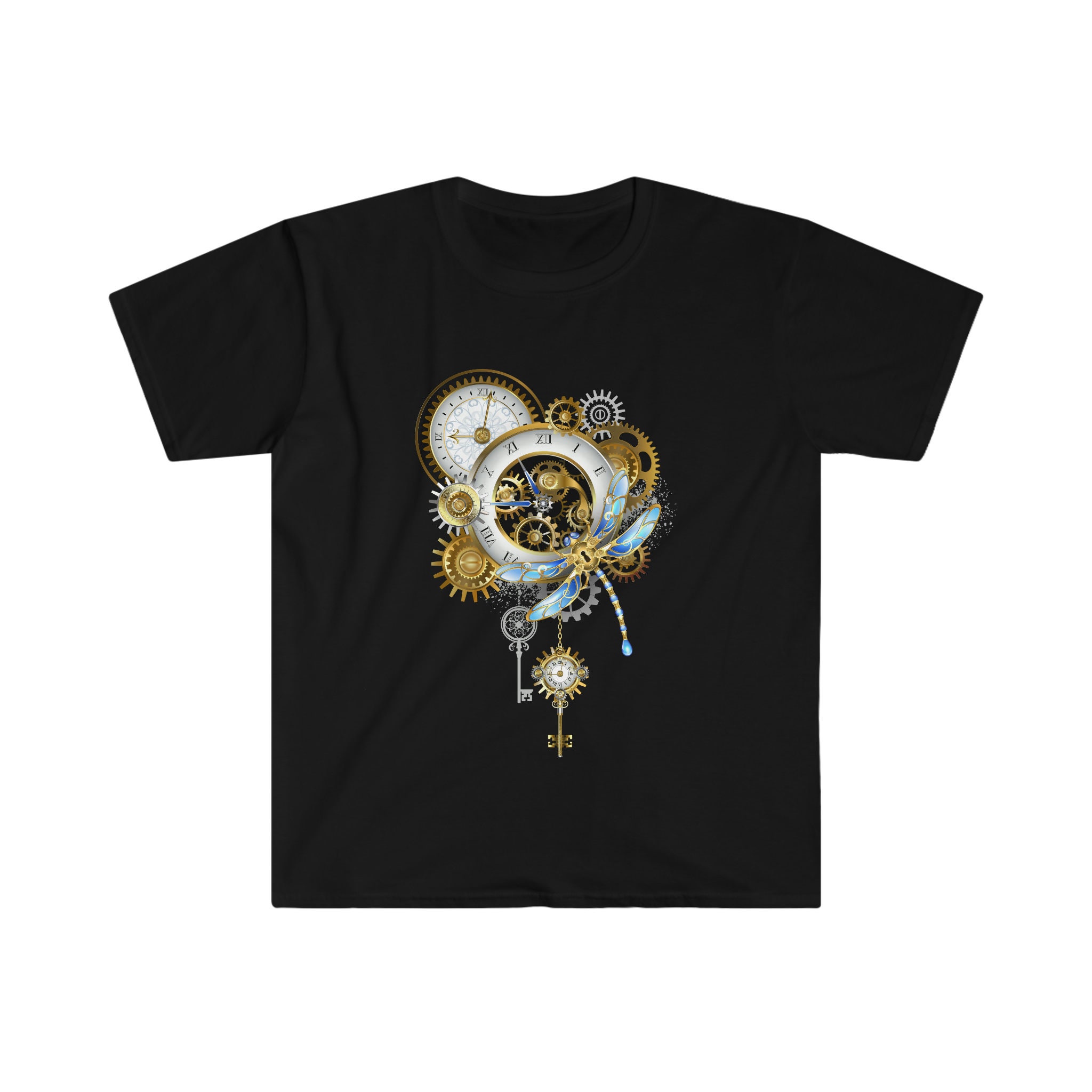 Steampunk Dragonfly Clocks Unisex Softstyle T-shirt - Etsy
