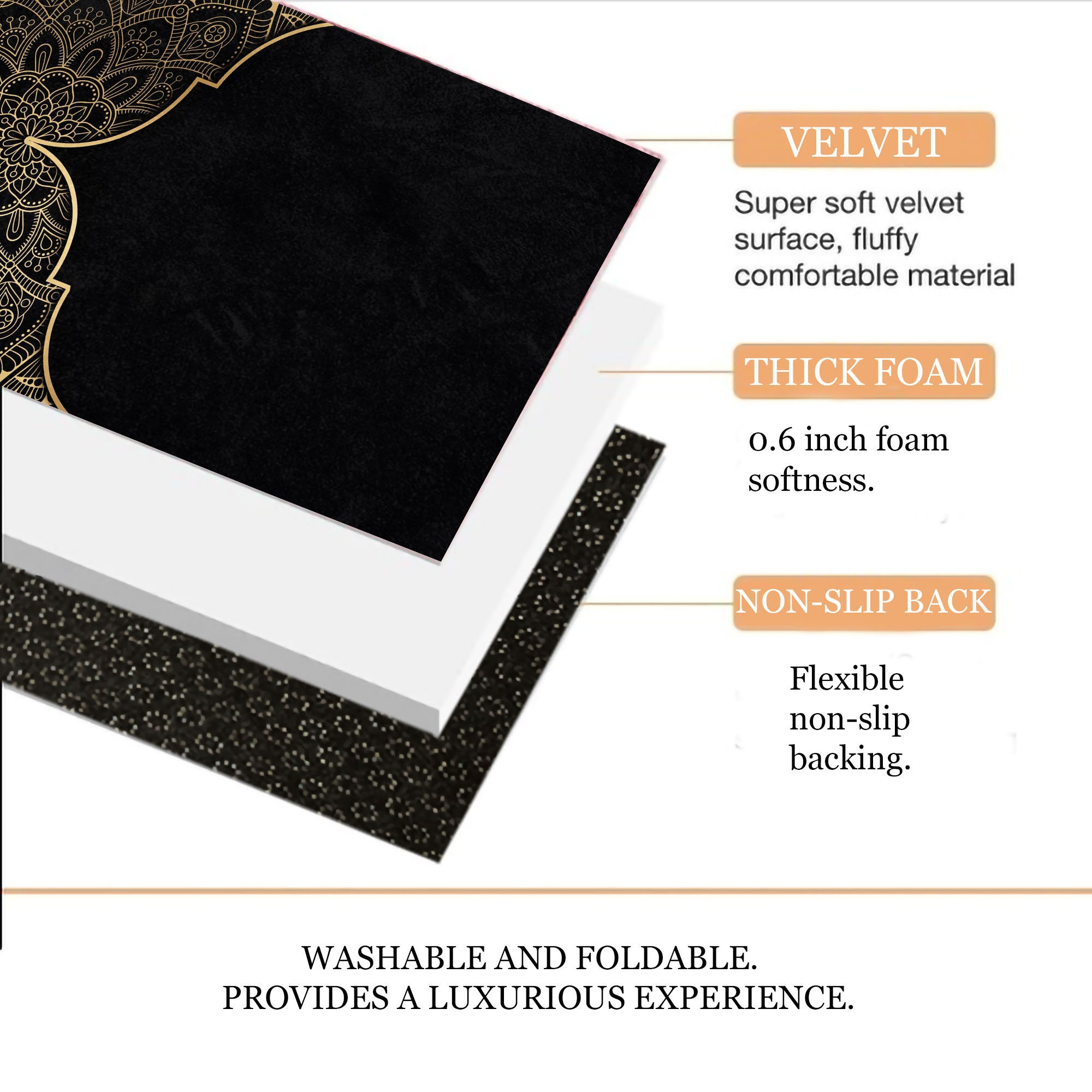 Tapis de prière de voyage personnalisé doré épais et rembourré Etsy France