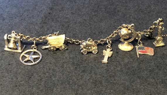 Vintage Silver Americana Charm Bracelet - image 1