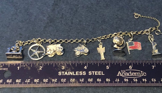 Vintage Silver Americana Charm Bracelet - image 3