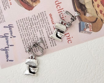 Stand Mixer Clip-on Earrings, Cute Clip-on Earrings, 304 Stainless Steel Earrings