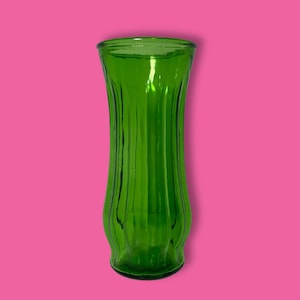 Vintage Forest Green Pressed Glass Vase - Profile 1900