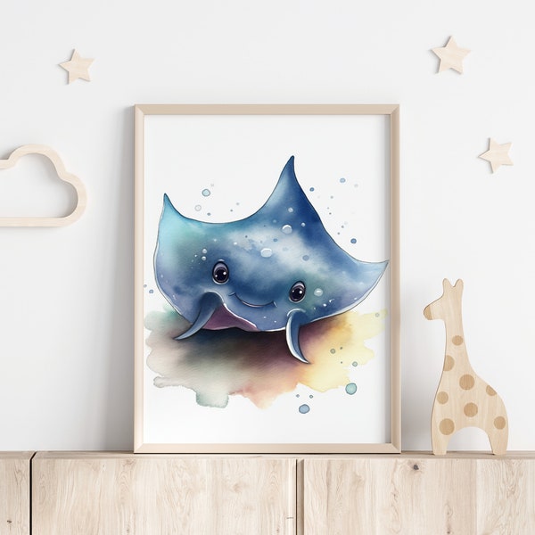 Digital Art Stingray - Etsy