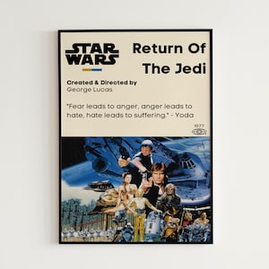 Star Wars Return Of The Jedi-schilderij | Star Wars digitale print | Star Wars kunst aan de muur | Terugkeer van de Jedi-filmposter | Star Wars-fanart