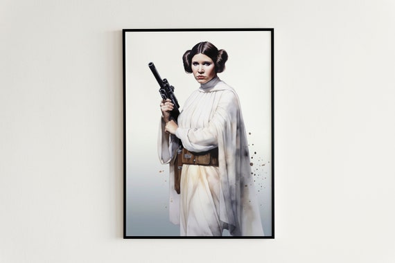 Princess Leia Sexy Rebel Propaganda Artwork R2D2 Star Wars Art Giclée on Paper
