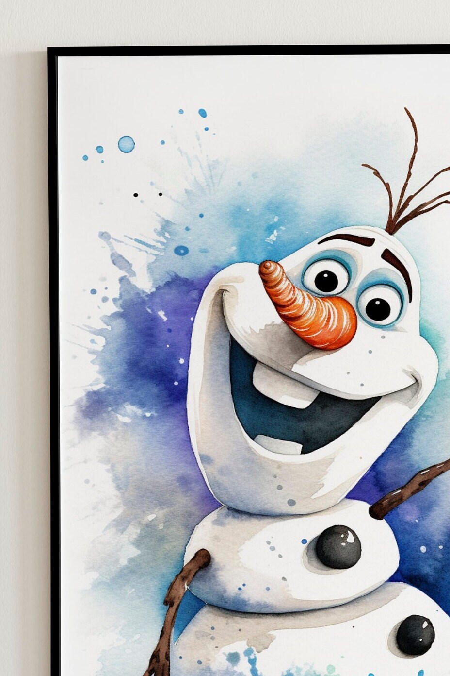 Olaf Watercolor Print Frozen Wall Art, Frozen Kids Room Decor, Olaf Watercolor Painting, Frozen ...