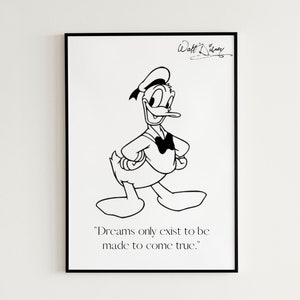 Simple/Minimal Donald Duck Art Print - Disneyworld Character Wall Art, Kids Room Decor, Minimal Nursery Artwork, Donald Duck Poster
