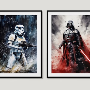 Star Wars Villains Bundle: 2 High-Quality Digital Prints of a Stormtrooper and Darth Vader - Perfect for Fans and Collectors - Digital Art