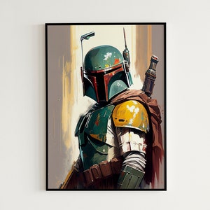 Boba Fett Watercolor Painting - Star Wars Wall Art | Watercolor Boba Fett Digital Print | Boba Fett Art - Instant Download