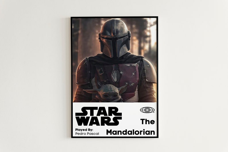 The Mandalorian Digital Print Star Wars Poster Art, Star Wars Movie ...
