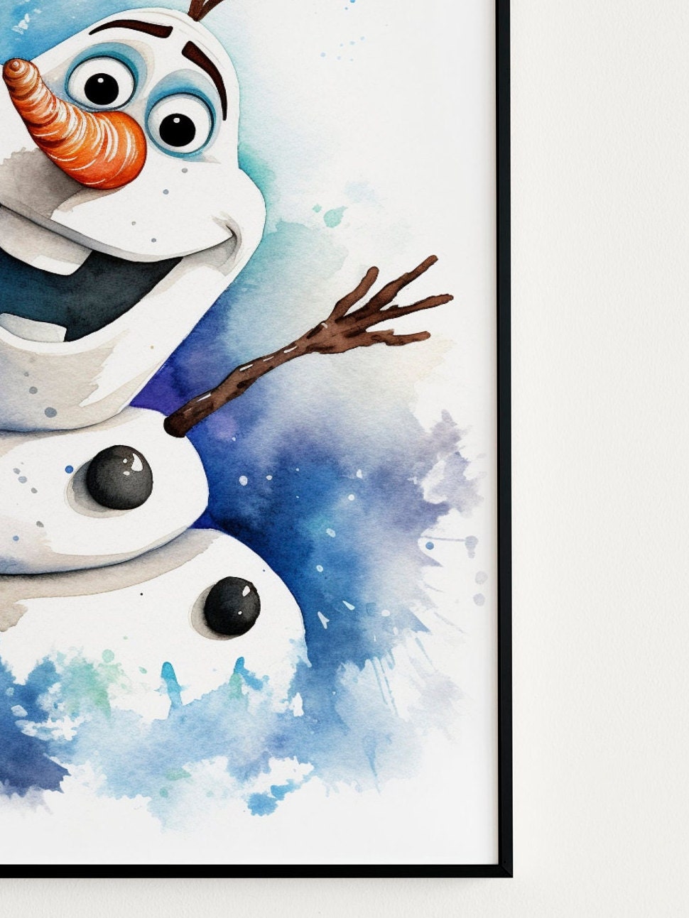 Olaf Watercolor Print Frozen Wall Art, Frozen Kids Room Decor, Olaf