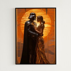 Romantic Darth Vader Painting - Digital Print - 7 Images Included With Purchase! - Darth Vader Detailed Poster For Download