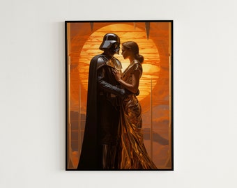 Romantic Darth Vader Painting - Digital Print - 7 Images Included With Purchase! - Darth Vader Detailed Poster For Download