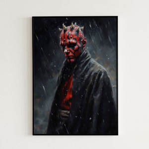 Darth Maul Scenic Watercolor Painting Digital Print - 7 Images Included - High Quality 300 DPI Resolution - Instant Download!
