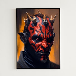 Darth Maul Gaming Room Wall Art - Star Wars Digital Print | Star Wars Wall Art | Darth Maul Painting | Darth Maul Poster | The Dark Side Art