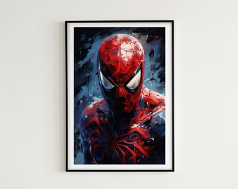 High Quality Spider Man Painting - 7 Images Included - Marvel Universe The Amazing Spider Man Poster Art - Perfect Superhero Gift Idea