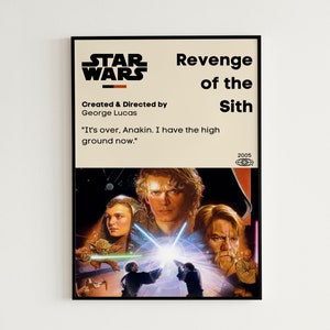 Star Wars Revenge Of The Sith Movie Poster Print | Star Wars Digital Art | Star Wars Wall Art | Revenge Of The Sith Painting