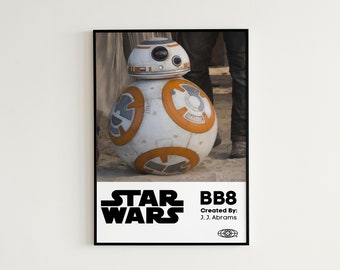 Star Wars BB8 Poster Art - BB8 Movie Poster Print, Star Wars Wall Art, Star Wars Digital Art, Star Wars Room Decor, BB8 Wall Art