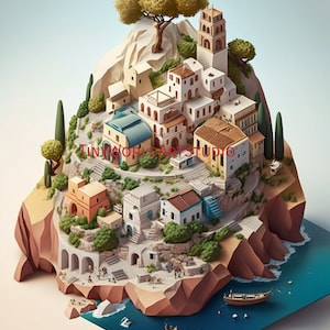 Tiny World Italy Travelling Digital Art