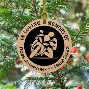 Personalized Motorcycle Rider Ornament, In Loving Memory