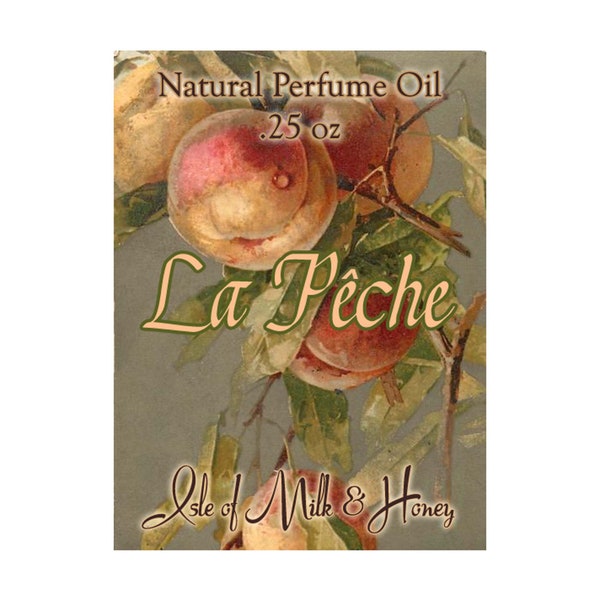 La Peche Perfume Oil Ripe Juicy Peaches Citrus Honeyed Blossoms Hint of Almond Vanilla Woods Fruit Peach Fruity Fresh .25 oz Diffuser Oil