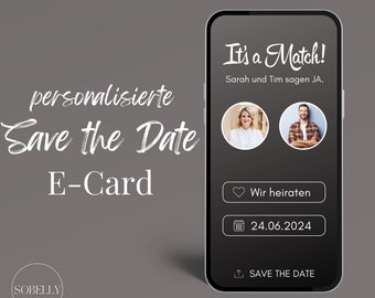 personalisierte digitale Save the Date Card | It's a Match | Hochzeit | E-Card | Ankündigung