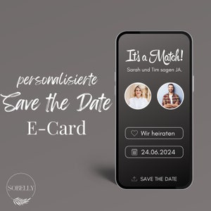 gepersonaliseerde digitaal sparen de datumkaart | Het is een wedstrijd | bruiloft | E-kaart | aankondiging