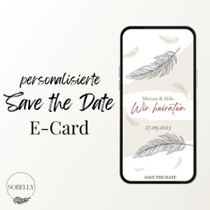 Personalized Save the Date Card | Boho | digital | E card | Marriage