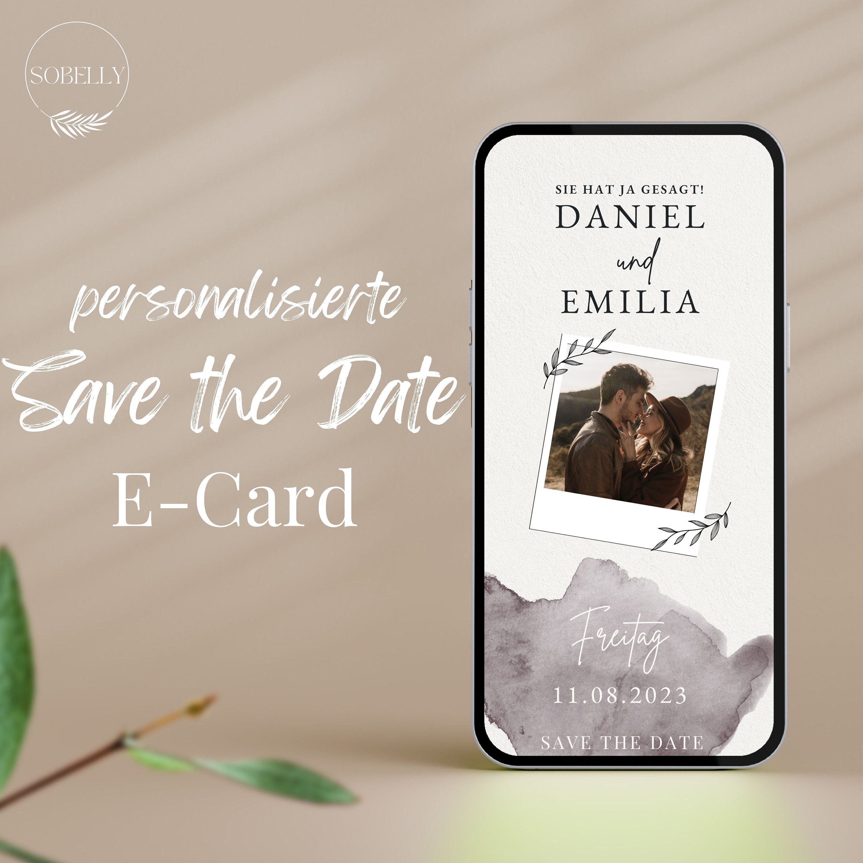 Personalized Save the Date Card | She Said YES | Digital | E Card |  Marriage - Etsy, image size:3000x3000
